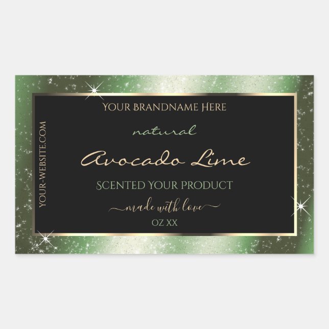 Forest Green Sparkle Glitter Frame Product Label (Front)