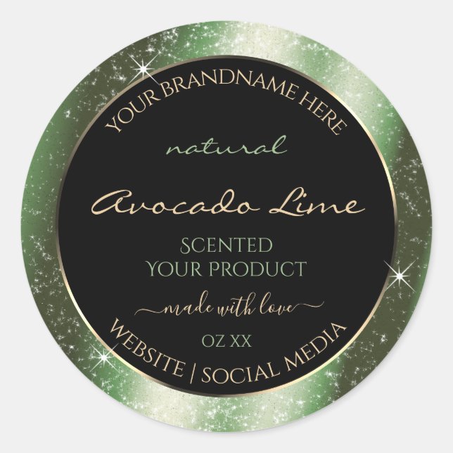 Forest Green Sparkle Glitter Frame Product Label (Front)