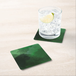 forest green square paper coaster