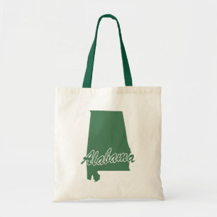 Forest Green State Alabama Tote Bag