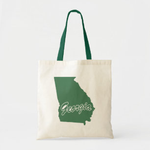 Forest Green State Of Georgia Shape Tote Bag