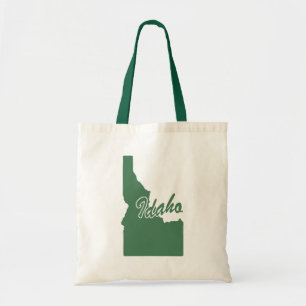 Forest Green State Of Idaho Shape Tote Bag