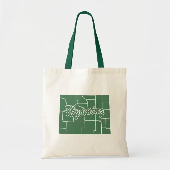 Forest Green State Of Wyoming Shape Tote Bag (Front)