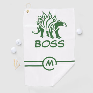 Forest Green Stegosaurus Spiked  Dinosaur  Golf Towel