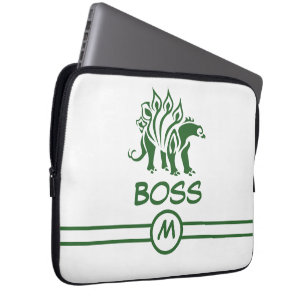 Forest Green Stegosaurus Spiked Dinosaur Laptop Sleeve