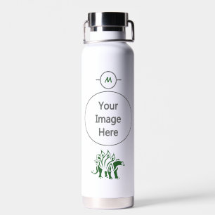 Forest Green Stegosaurus Spiked  Dinosaur  Water Bottle