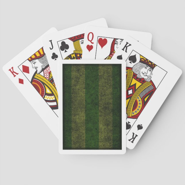 Forest Green Striped Deck Playing Cards (Back)