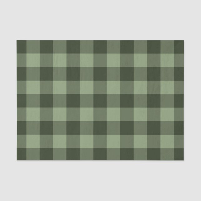 Forest Green Tartan Plaid Pattern Print Tissue Paper (Front)