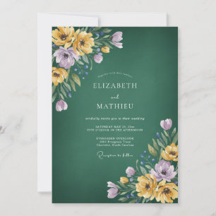 Forest Green Vibrant Summer Wedding Invitation