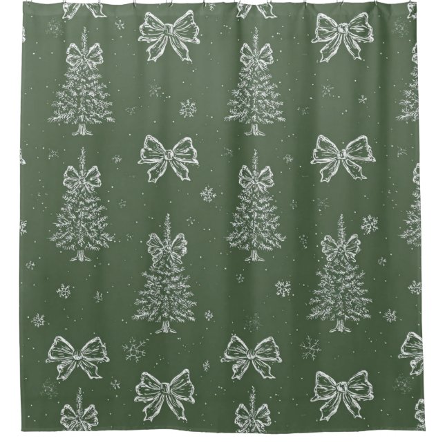Forest Green Vintage Evergreen Winter Pattern (Front)