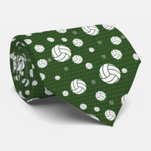Forest Green Volleyball Chevron Patterned Tie