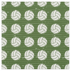 Forest Green Volleyball Wood Floor Patterned Fabric