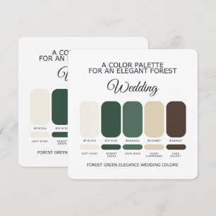 Forest Green Wedding Colour Palette Card
