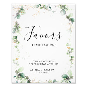 Forest Green Wedding Favours Sign