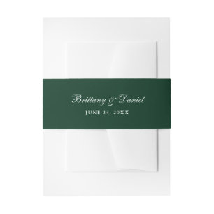 Forest Green Wedding Invitation Belly Band