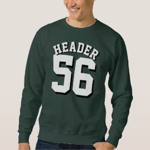 Forest Green & White Adults Sports Jersey Design Sweatshirt