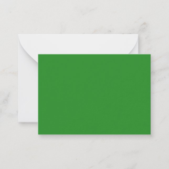 Forest Green & White Custom Flat Note Card (Front)