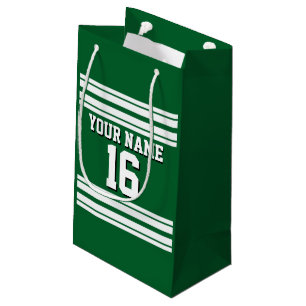 Forest Green White Team Jersey Custom Number Name Small Gift Bag
