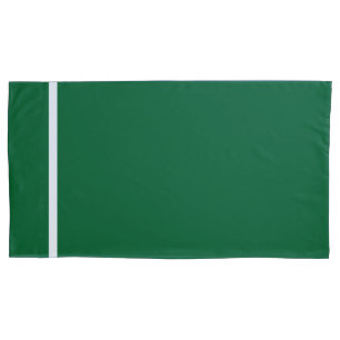 Forest Green  + White Trim Pillowcase