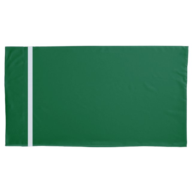 Forest Green  + White Trim Pillowcase (Front-Left)
