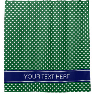 Forest Green Wht Polka Dot Navy Blue Name Monogram