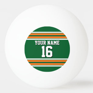 Forest Green with Orange White Stripes Team Jersey Ping Pong Ball