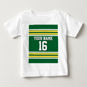 Forest Green with Yellow White Stripes Team Jersey Baby T-Shirt
