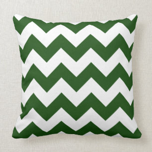 Forest Green Zig Zag Striped Pillow