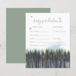 Forest Greenery Baby Shower Prediction Game Card