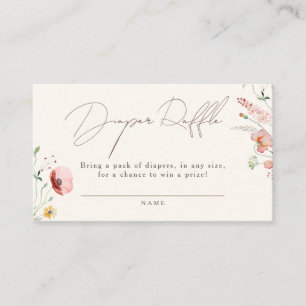 Forest Greenery Bear Boy Baby Shower Diaper Raffle Enclosure Card