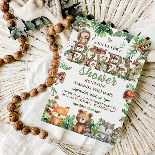 Forest Greenery Botanical Animals Baby Shower Invitation (Creator Uploaded)