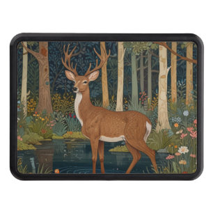 Forest Greenery Illustration: Rustic Boho Deer" Trailer Hitch Cover