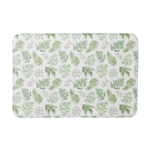 Forest Greenery Pattern Bath Mat