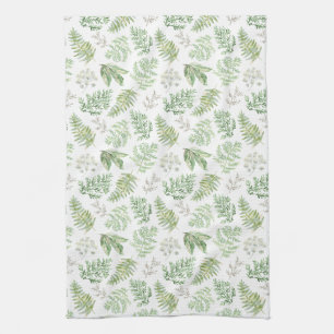 Forest Greenery Pattern Kitchen Towel