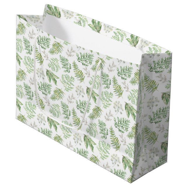 Forest Greenery Pattern Large Gift Bag (Front Angled)