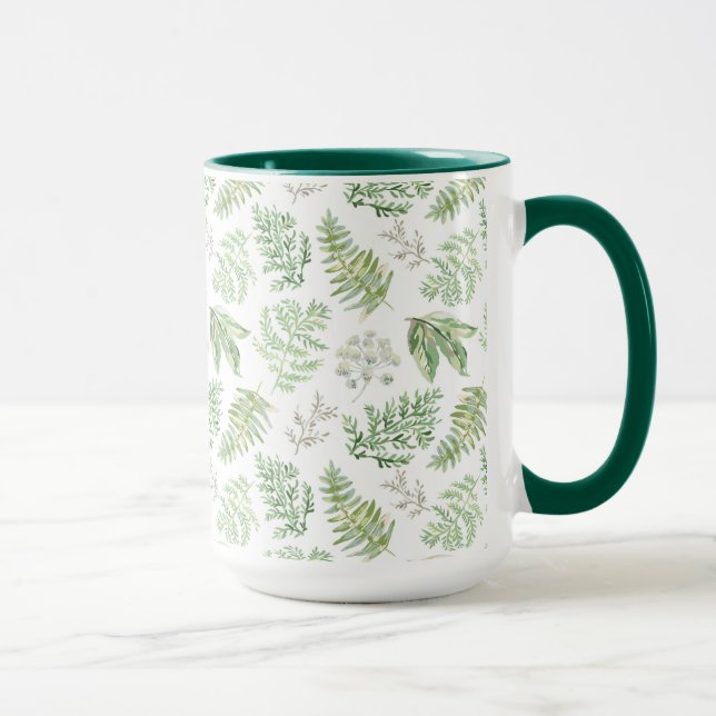 Forest Greenery Pattern Mug (Right)