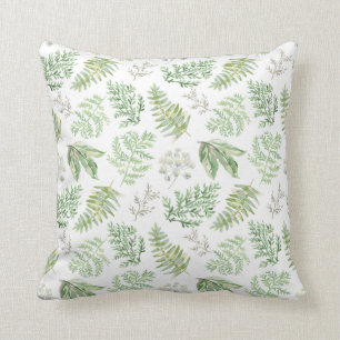 Forest Greenery Pattern Throw Pillow