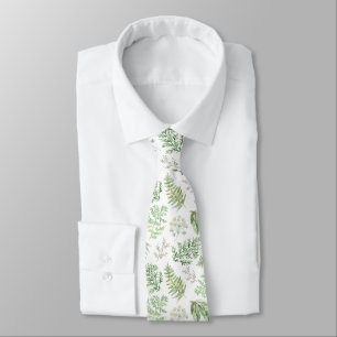 Forest Greenery Pattern Tie