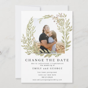 Forest Greenery Photo Change The Date Card