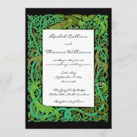 Forest Greens Celtic Animals Wedding Invitation
