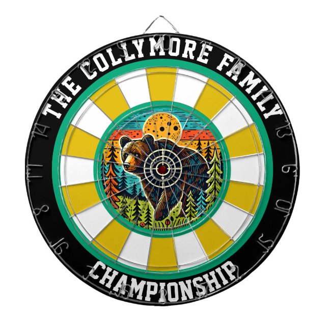 Forest Grizzly Bear with Target Dartboard (Front)