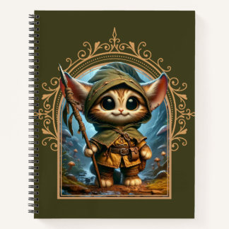 Forest Guardian Cat – Whimsical Fantasy Animal Notebook