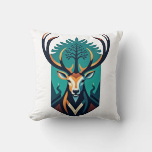 Forest Guardian – The Spirit of the Stag Throw Pillow