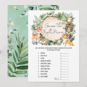 Forest Guess au bon prix Baby shower carte de jeu
