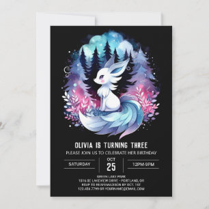 Forest Happy Wolf Birthday Invitation