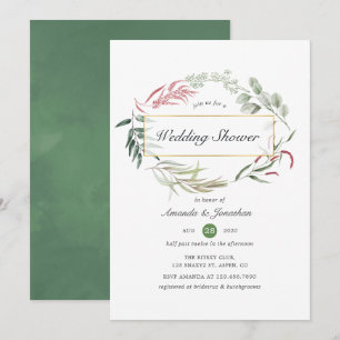 Forest Herbarium Geometric Wedding Shower Invitation