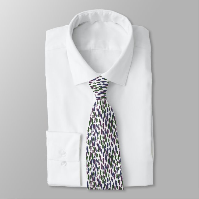 Forest Hill Paint Dabs on White Tie (Tied)