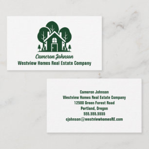 Forest Home Real Estate Company Custom Realtor Business Card