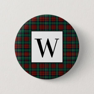 Forest Hunter Tartan 2 Inch Round Button