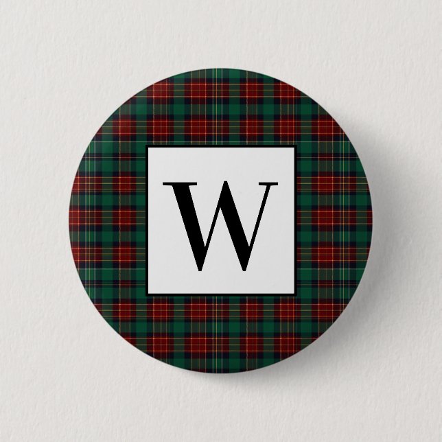 Forest Hunter Tartan 2 Inch Round Button (Front)